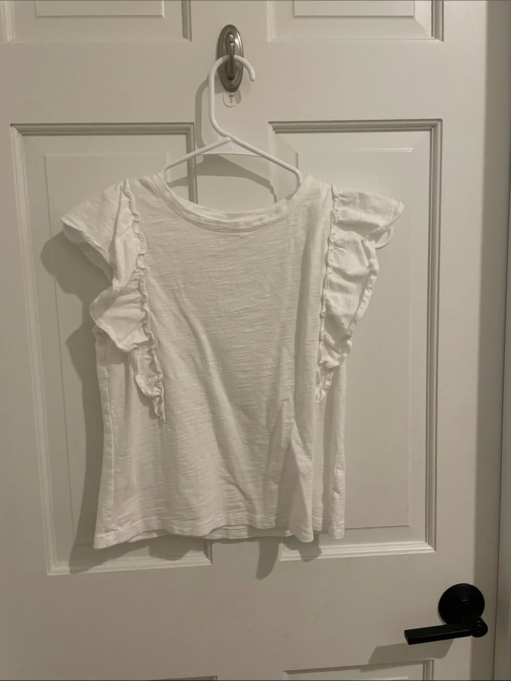 Old Navy White Ruffle Sleeve Tank Top